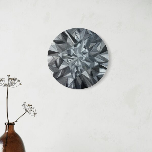 realistic painting of round drop shaped grey diamond realistic painting of round drop shaped grey diamond