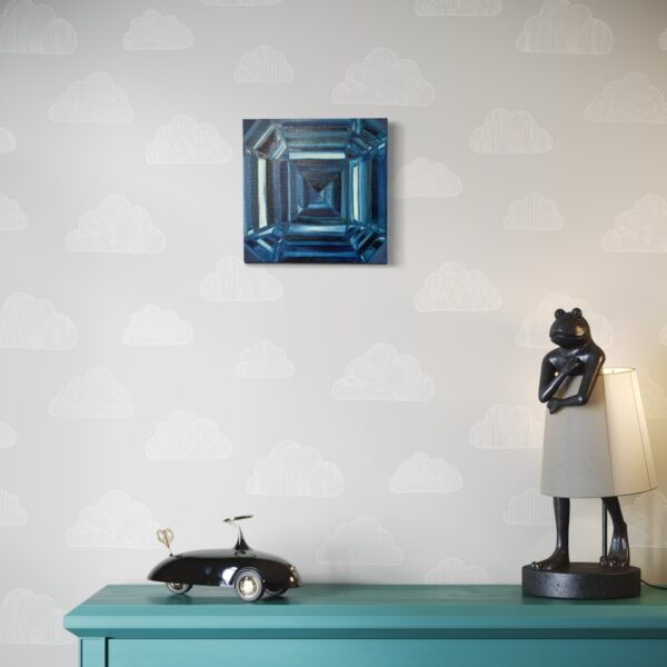 Depth of Sapphire Light - Ralistic Painting of Blue Diamond