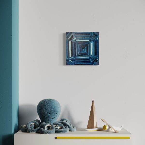 Depth of Sapphire Light - Ralistic Painting of Blue Diamond