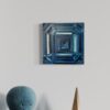 realistic rectangular blue painting of a diamon