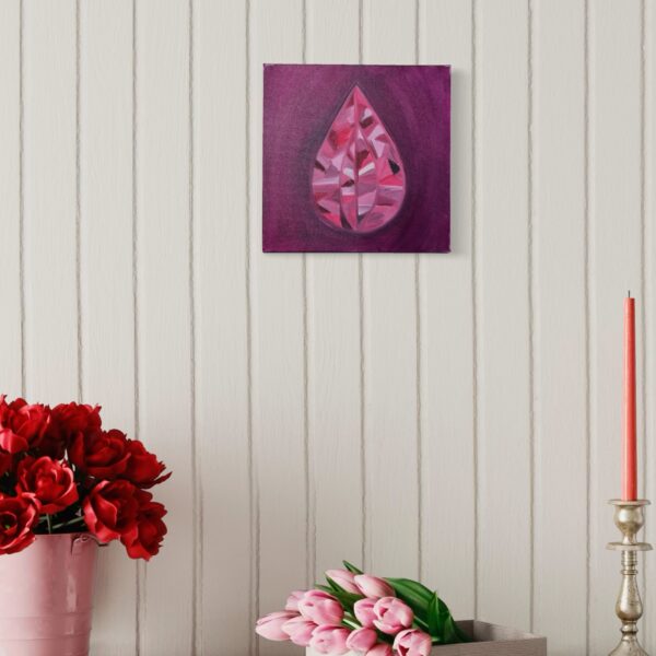 Tear shaped realistic oil painting of a diamond on wall Tear shaped realistic oil painting of a diamond on wall