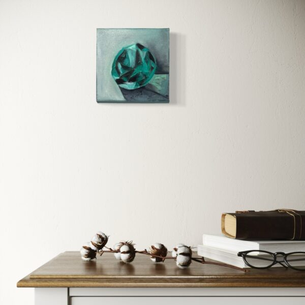 Echoes of Emerald Brilliance realistic emerald oil paining on wall Echoes of Emerald Brilliance realistic emerald oil paining on wall