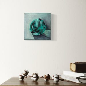 Echoes of Emerald Brilliance realistic emerald oil paining on wall Echoes of Emerald Brilliance realistic emerald oil paining on wall