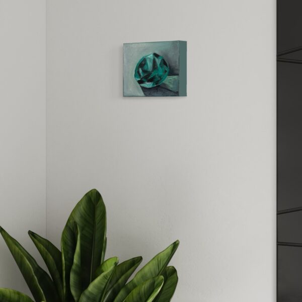 Echoes of Emerald Brilliance realistic emerald oil paining on wall Echoes of Emerald Brilliance realistic emerald oil paining on wall