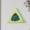 Geometric Emerald Serenity realistic oil painting of diamond on a triangle canvas on the wall Geometric Emerald Serenity realistic oil painting of diamond on a triangle canvas on the wall