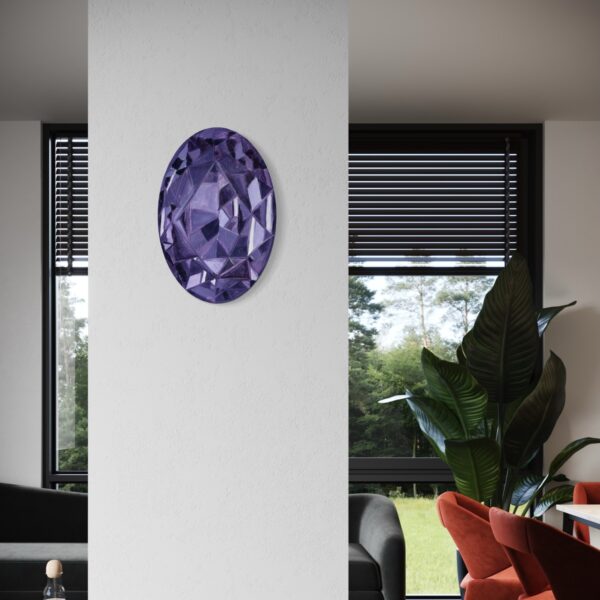 The Crystal Eye’s Gaze A purple realistic oil painting of sapphire on a wall The Crystal Eye’s Gaze A purple realistic oil painting of sapphire on a wall
