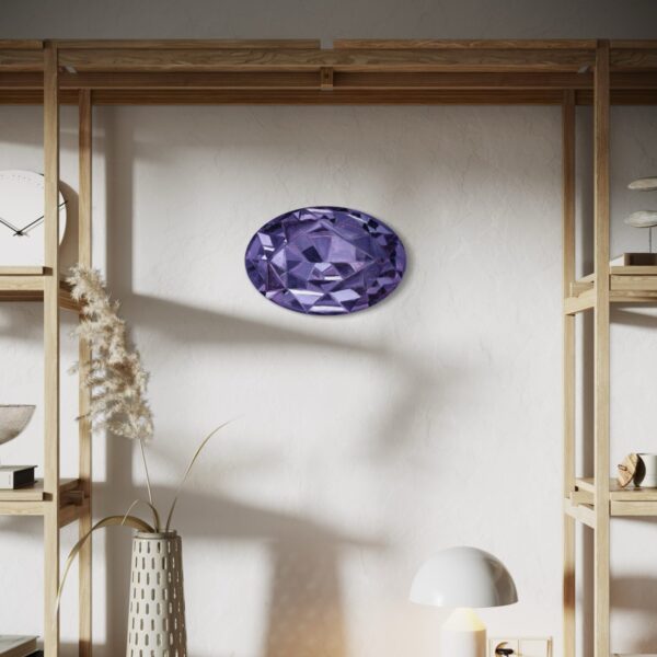 The Crystal Eye’s Gaze A purple realistic oil painting of sapphire on a wall The Crystal Eye’s Gaze A purple realistic oil painting of sapphire on a wall