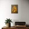 Tear Shaped realistic oil painting in diamond shape on canvas hanging on wall Tear Shaped realistic oil painting in diamond shape on canvas hanging on wall