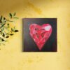 A Heart shaped realistic oil painting on a wall A Heart shaped realistic oil painting on a wall